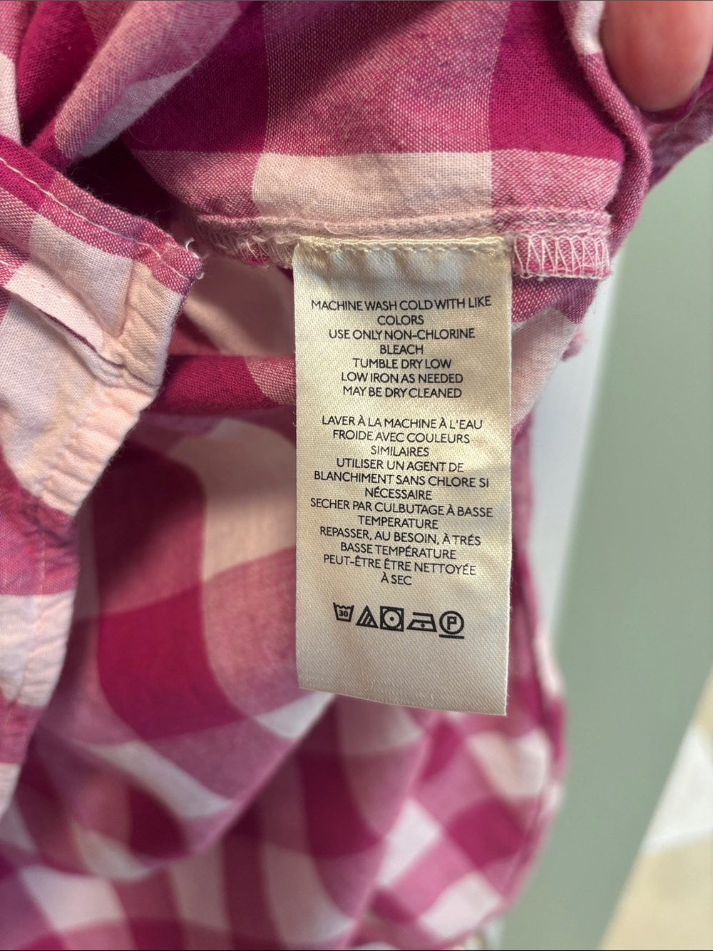 Pink gingham button up - Picture 6 of 8